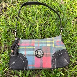 Vintage Dooney & Bourke Ladybug Picnic Plaid Purse EUC